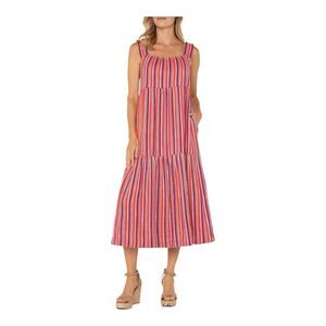 Liverpool-los-angeles Stripe Tiered Midi Sundress Liverpool Size: XS